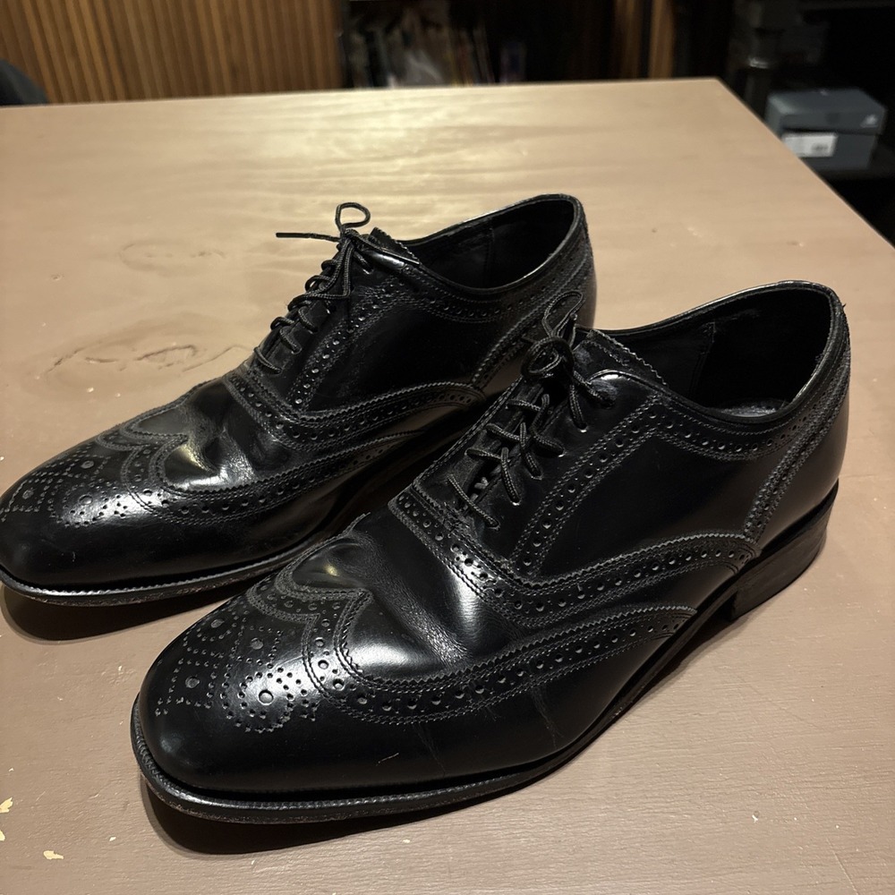 Florsheim Men's Lexington Wingtip Oxfords Black Sz 10.5 D 17066-01 Dress City